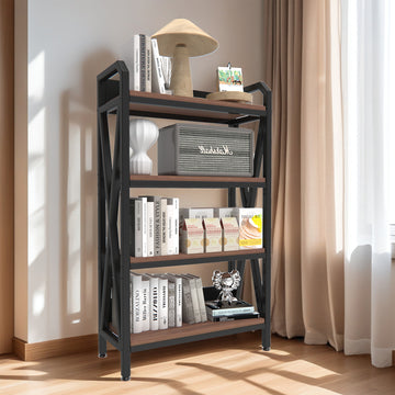 56.30'' Bakers Rack Storage shelves 4-Level metal and wooden kitchen shelves,Kitchen Organizers and Storage, for Garage, Pantry, Bathroom, Closet, 27.60''Length