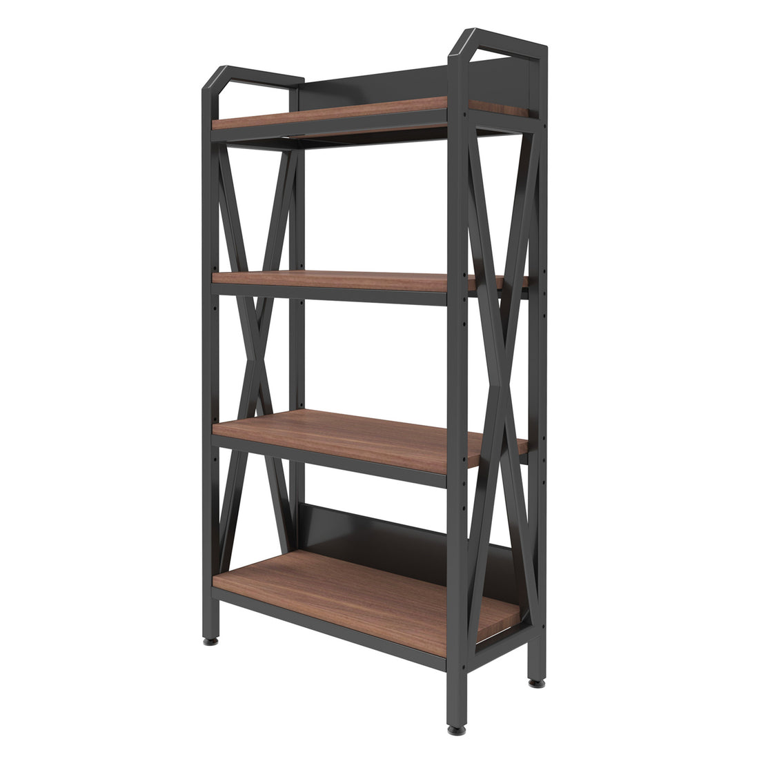56.30'' Bakers Rack Storage shelves 4-Level metal and wooden kitchen shelves,Kitchen Organizers and Storage, for Garage, Pantry, Bathroom, Closet, 27.60''Length